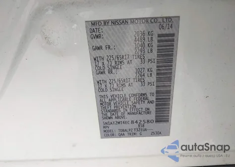 2014 Nissan Rogue S from USA, damaged, VIN 5N1AT2MT4EC842580